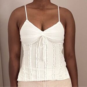 white tie-front tank top